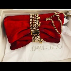 Jimmy Choo clutch red velvet